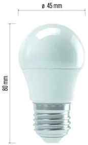 EMOS LED Mini žiarovka, E27, 4W, neutrálna biela / denné svetlo