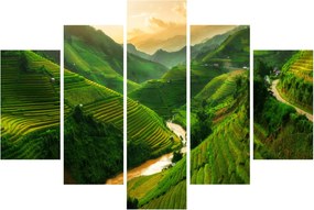 Obraz - Ryžové terasy Mu Cang Chai (150x105 cm)
