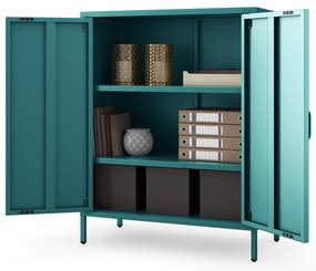 Skrinka do obývačky s policami VITO, 800 x 1015 x 400 mm, Modern: morská farba
