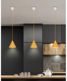 Luster na lanku VOSS 1xE27/40W/230V žltá/biela