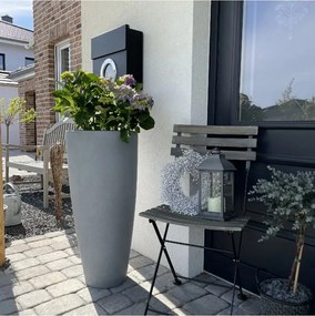 Kvetináč CITY, sklolaminát, výška 80 cm, betón design, sivý