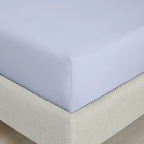 Napínacia plachta z bavlneného perkálu v levanduľovej farbe 135x190 cm Cotton Percale – Bianca