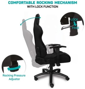 CONNECT IT CGC-1200-BK - Herná stolička Monaco Pro čierna