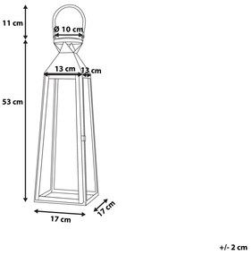 Lucerna v striebornej farbe 53 cm CRETE Beliani