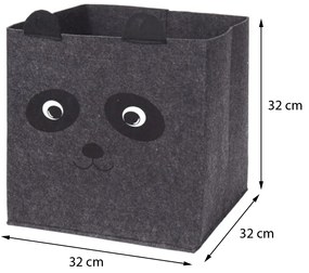 Úložný box Bear, 32x32x32 cm, tmavosivá