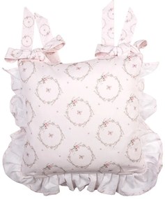 Ružový bavlnený povlak na sedák s králikom Floral Easter Bunny - 40*40 cm