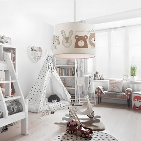 Detský luster CANDY 1xE27/40W/230V biely/hnedý