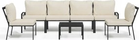 vidaXL 7-dielna sedacia súprava do záhrady, pieskové vankúše, oceľ