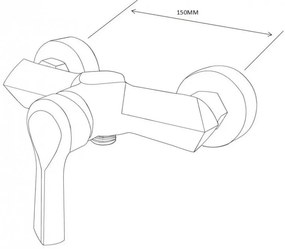 Mexen Sabre, nástenná sprchová batéria, čierna matná, 72140-70