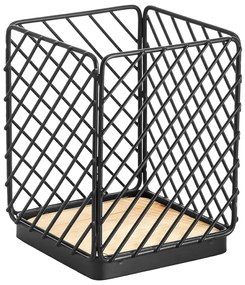 Laveo Oslo, stojan na príbory 106x106x140 mm, čierna-hnedá, LAV-ELA_700A