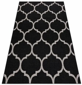 Koberec SIZAL FLOORLUX 20608 - marokánsky, trellis - čierny, strieborný