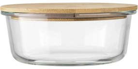 Florina Sklenená dóza s bambusovým viečkom Clavato, 390 ml, S