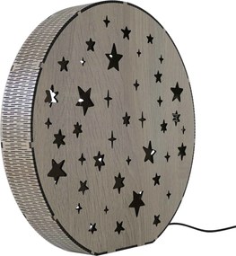 Drevená LED stolová lampa Hviezdy | MOVE: HDF - Orech 20 cm 4791-115218 LED0613
