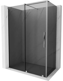 Mexen Velar, sprchový kút s posuvnými dverami 160 x 70 cm, 8mm šedé sklo, chrómová, 871-160-070-41-01