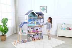 Veľký drevený domček pre bábiky s nábytkom