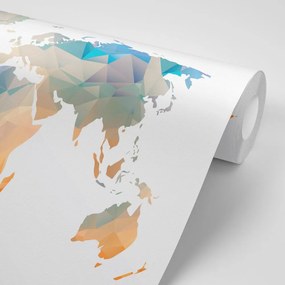 Samolepiaca tapeta polygonálna mapa sveta - 375x250