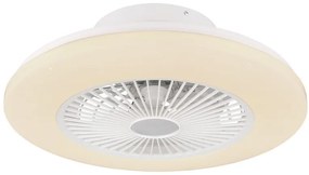 GLOBO 03628 TRAVO stropné svietidlo s ventilátorom LED D525mm 30W/1800lm 3000-6500K biela, strieborná, opál, stmievateľné, diaľkový ovládač, starlight