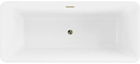 Mexen Tonia, voľne stojaca vaňa 170 x 75 cm, biela-čierna, zlatý lesklý prepad, 52171707575-50