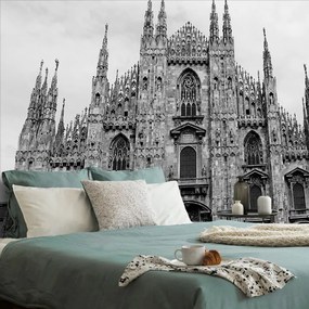 Samolepiaca fototapeta čiernobiely gotický Milánsky dóm