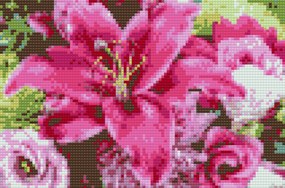 Gario Diamantové maľovanie Ľalia v pugete Rozmery: 40 x 60 cm, Rámovanie: Iba zrolované plátno, Diamanty: Okrúhle