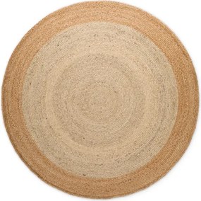 Koberec Hanse Home JUTTA naturálny / krémový / zlatý kruh - Zľavnený kus - nepravidelné prešívanie