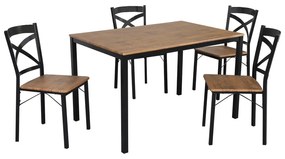 Jedálenský set Hungria (dub tmavý + čierna) (pre 4 osoby). Vlastná spoľahlivá doprava až k Vám domov. 1116359