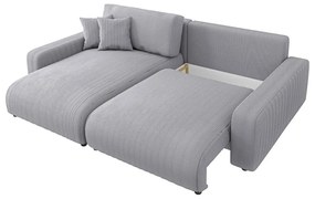 Svetlosivá menčestrová rozkladacia rohová pohovka (variabilná) Sara – Ropez