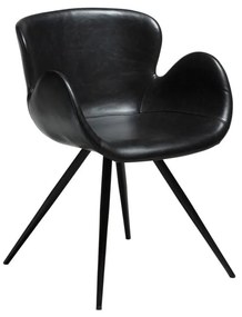 Čierne čalúnené jedálenské kreslo s podrúčkami Gaia – DAN-FORM Denmark