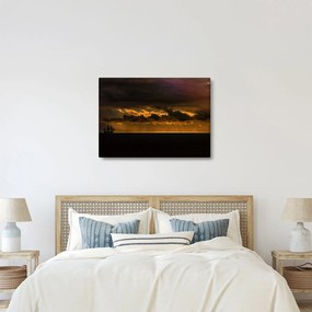 Obraz plachetnice pri západe slnka (70x50 cm)