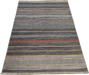 Moderný viacfarebný koberec Banco 1049 sivý – nízky vlas Rozmer: 75x150 cm