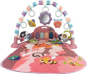 LEAN Toys Detská podložka s penovými hrkálkami Hrkálky Hrkálka Zrkadlo Zvuk Ružová