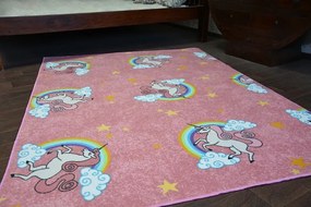 Detský koberec UNICORN JEDNOROŽEC ružový