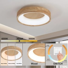 Brilagi - LED stropné svietidlo FALCON WOOD MODERN LED/30W/230V pr. 45 cm drevo
