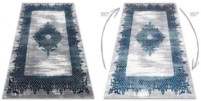 Koberec CORE W9797 Ramka, Rozeta - modrý / sivý