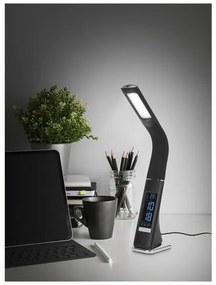 Livarno home Stolná LED lampa s integrovanými hodinami (čierna)  (100368888)