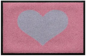 Srdiečkový vzor-premium rohožka - ružovo-sivá (Vyberte veľkosť: 60*40 cm)