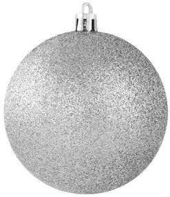 VIANOČNÁ BANKA NA STROMČEK SADA 4 KS (FI) 10 CM STRIEBORNÁ