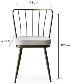 Sivé kovové jedálenské stoličky v súprave 2 ks Yildiz – Kalune Design