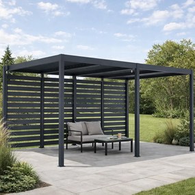 Bočná zástena pre bioklimatickú pergolu BestBerg BBP-E1CG / 238 × 218 cm / sivá