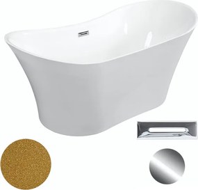 Besco Akrylátová voľne stojaca vaňa Amber Glam Z 170x80 BESCO-Typ výpuste: Click-Clack s prepadom, grafit, BESCO-Rozmery: 170x80, BESCO-Farba: Biela/…