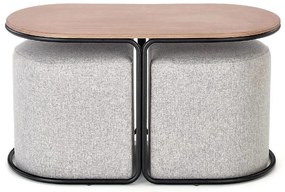 Konferenčný stolík Pampa orech/popolavý/čierna