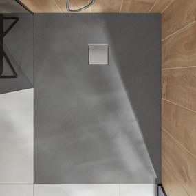 VILLEROY &amp; BOCH Planeo obdĺžniková sprchová vanička akrylátová, s technológiou RockLite, štandardný model, protišmyk (A), 1200 x 900 x 40 mm, Nature Grey, UDA1290PLA2V-3N