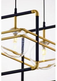 Jupiter 2029 - Luster na lanku FIORI 2xG9/10W/230V čierna/zlatá/číra