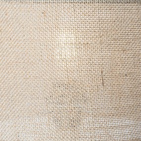Rustikálna stolná lampa drevo s ľanovým tienidlom prírodná 25 cm - Mels