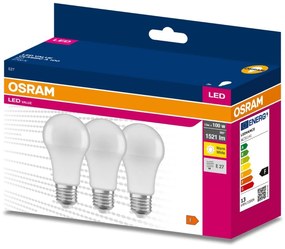 3PAK LED žiarovka E27 A60 13W = 100W 1521lm 2700K Warm OSRAM Value