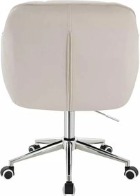 LuxuryForm DESIGN Stolička AVOLA VELUR na striebornej podstave s kolieskami - krémová