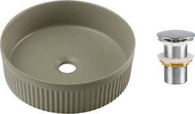 Comad Keramické umývadlo na dosku Beyond 36x36 olive green + výpusť Click-Clack, chróm