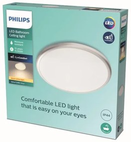 Philips 8718699777319 Stropné svietidlo Philips SPRAY LED 12W, 1200lm  2700K, IP44, strieborná