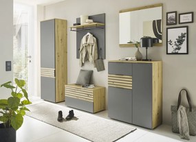 Predsieňový šatníkový panel Milan, dub artisan/šedá