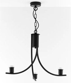 Jupiter 2103 - Luster na reťazi ARTHUR 3xE27/15W/230V biela/čierna/mramorový dekor